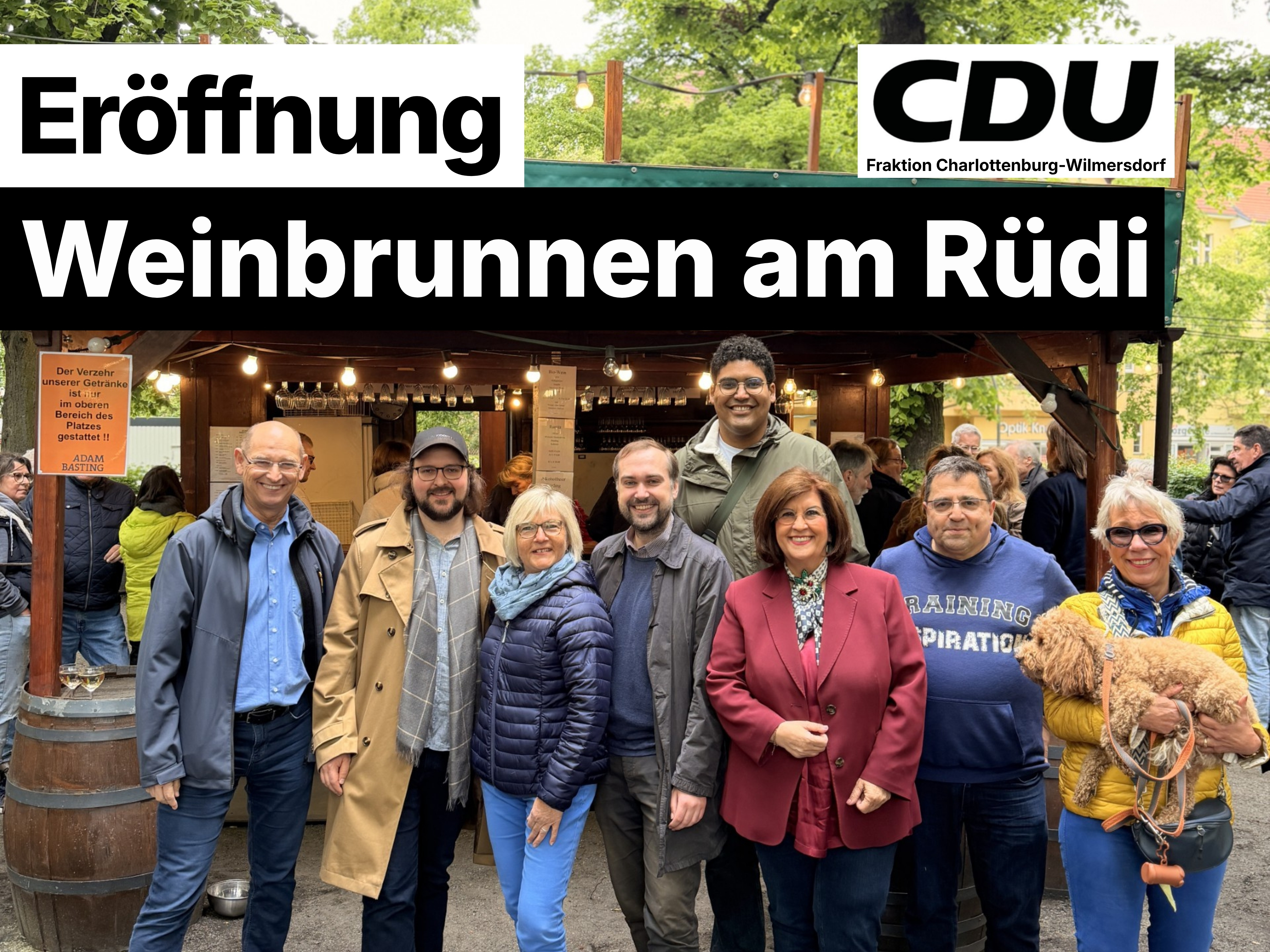 Foto: CDU-Fraktion Charlottenburg-Wilmersdorf beim der Er�ffnung des Weinbrunnens